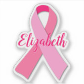 Borstkanker Bewustmaking Roze lint ticker Sticker (Voorkant)