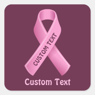 Borstkanker Bewustmaking Roze lint ticker Vierkante Sticker
