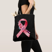 Borstkanker Bewustmaking Roze lint Tote Bag (Dichtbij)