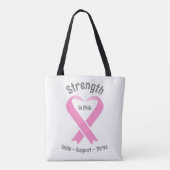 Borstkanker Bewustmaking Roze lint Tote Bag (Achterkant)