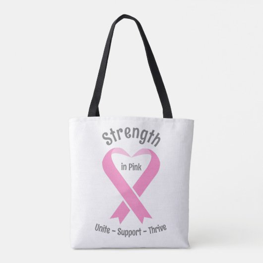 Borstkanker Bewustmaking Roze lint Tote Bag (Achterkant)