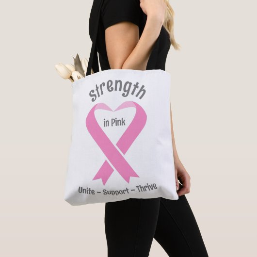 Borstkanker Bewustmaking Roze lint Tote Bag (Dichtbij)