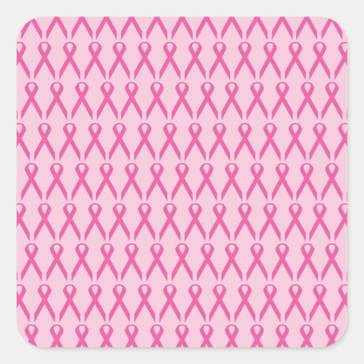 Borstkanker Bewustmaking Roze lint Vierkante Sticker (Voorkant)