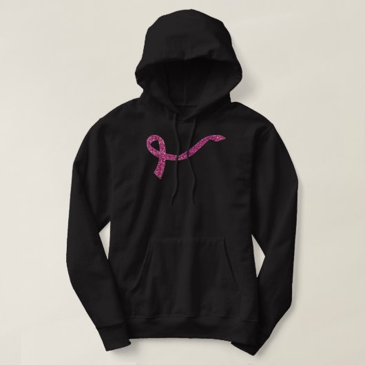 Borstkanker Bewustmaking Roze lintlint-barbeel Hoodie (Design voorkant)
