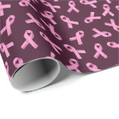 Borstkanker Bewustmaking Roze lintpatroon Cadeaupapier (Rol Hoek)