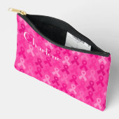 Borstkanker Bewustmaking Roze lintpatroon Etui (Open)