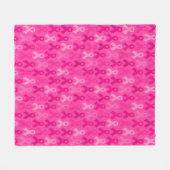 Borstkanker Bewustmaking Roze lintpatroon Fleece Deken (Voorkant (Horizontaal))