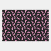 Borstkanker Bewustmaking Roze lintpatroon Inpakpapier Vel (Voorkant)