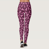 Borstkanker Bewustmaking Roze lintpatroon Leggings (Achterkant)