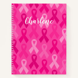 Borstkanker Bewustmaking Roze lintpatroon Notitieboek