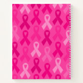 Borstkanker Bewustmaking Roze lintpatroon Notitieboek (Achterkant)