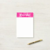 Borstkanker Bewustmaking Roze lintpatroon Post-it® Notes (Op bureau)