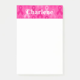 Borstkanker Bewustmaking Roze lintpatroon Post-it® Notes