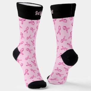 Borstkanker Bewustmaking Roze lintpatroon Sokken