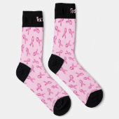 Borstkanker Bewustmaking Roze lintpatroon Sokken (Rechts)