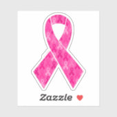 Borstkanker Bewustmaking Roze lintpatroon Sticker (Vel)