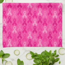 Borstkanker Bewustmaking Roze lintpatroon Theedoek