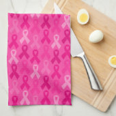 Borstkanker Bewustmaking Roze lintpatroon Theedoek (Quarter Fold)