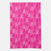 Borstkanker Bewustmaking Roze lintpatroon Theedoek (Verticaal)