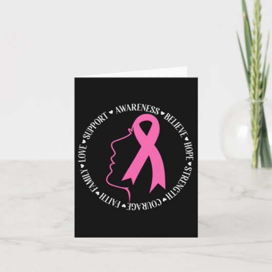 Borstkanker Bewustmaking Roze lintsteunplein Kaart (Voorkant)