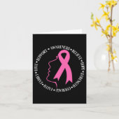 Borstkanker Bewustmaking Roze lintsteunplein Kaart (Gele Bloem)