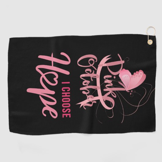 Borstkanker Bewustmaking Roze Oktoberhoop Golfhanddoek (Horizontaal)