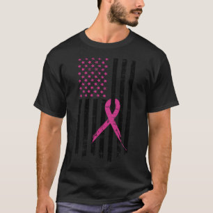 Borstkanker Bewustmaking Roze Ribbon Amerikaanse v T-shirt