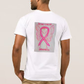 Borstkanker Bewustmaking Roze Ribbon Angel T-shirt (Achterkant)