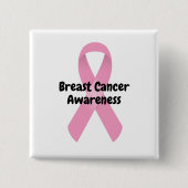 Borstkanker Bewustmaking Roze Ribbon Custom Messag Vierkante Button 5,1 Cm (Voorkant)