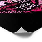 Borstkanker Bewustmaking Roze Ribbon Heart Survivo Poster (Hoek)