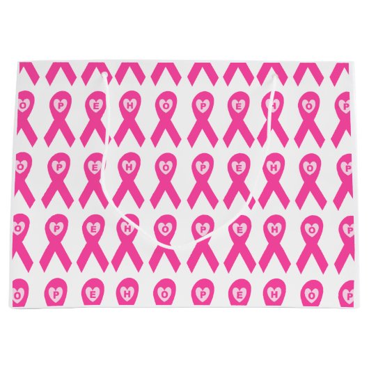 Borstkanker Bewustmaking Roze Ribbon HOPE populair Groot Cadeauzakje (Voorkant)