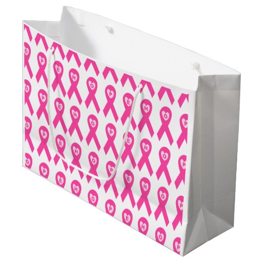 Borstkanker Bewustmaking Roze Ribbon HOPE populair Groot Cadeauzakje (Voorkant Gekanteld)
