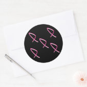 Borstkanker Bewustmaking Roze Ribbon II Ronde Sticker (Envelop)