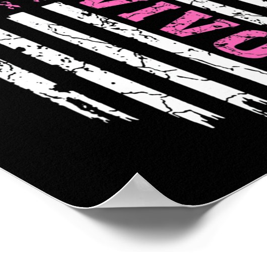 Borstkanker Bewustmaking Roze Ribbon Survivor Amer Poster (Hoek)