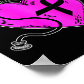 Borstkanker Bewustmaking Roze ribbon Survivor Gift Poster (Hoek)