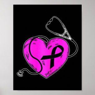 Borstkanker Bewustmaking Roze ribbon Survivor Gift Poster