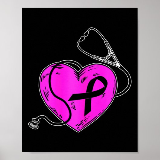 Borstkanker Bewustmaking Roze ribbon Survivor Gift Poster (Voorkant)