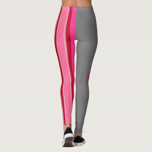 Borstkanker Bewustmaking Roze strepe lint Leggings (Achterkant)