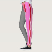 Borstkanker Bewustmaking Roze strepe lint Leggings (Links)