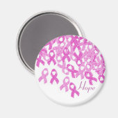 Borstkanker Bewustmaking Roze Velvet Ribbon Magnet (Voorkant / Achterkant)