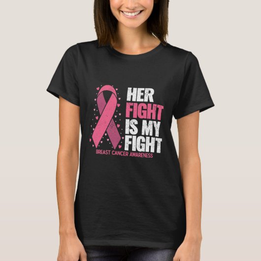 Borstkanker Bewustmaking Shirten Haar strijd tegen T-shirt (Voorkant)