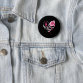 Borstkanker Bewustmaking Sun Flower Faith Bling Bl Ronde Button 5,7 Cm (In situ)