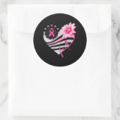 Borstkanker Bewustmaking Sun Flower Faith Bling Ronde Sticker (Tas)