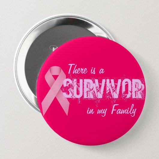 Borstkanker Bewustmaking - Survivor Button (Voorkant /achterkant)