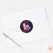 Borstkanker - Bewustmaking van huiselijk geweld Ro Ronde Sticker (Envelop)