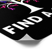 Borstkanker - Bewustmaking vindt een kure boomrib Poster (Hoek)