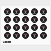 Borstkanker - Bewustmaking vindt een kure boomrib Ronde Sticker (Vel)