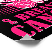 Borstkanker - Bewustmaking voor Bowling Strike Out Poster (Hoek)