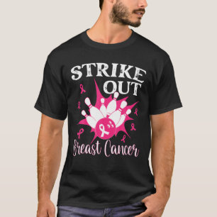 Borstkanker - Bewustmaking voor Bowling Strike Out T-shirt