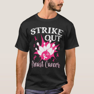 Borstkanker - Bewustmaking voor Bowling Strike Out T-shirt